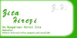 zita hirczi business card